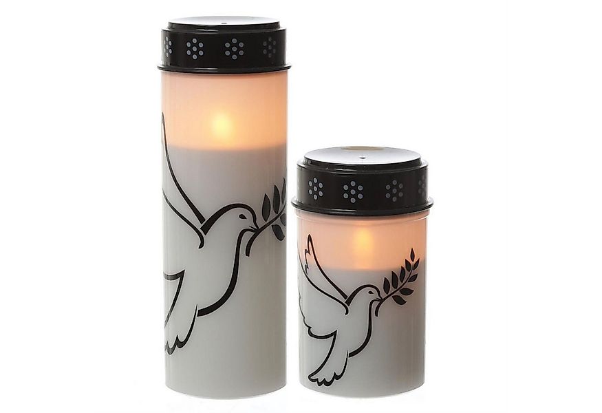 MARELIDA LED-Kerze LED Grablichter Grabkerzen Taube 2500 Std. Friedhofskerz günstig online kaufen