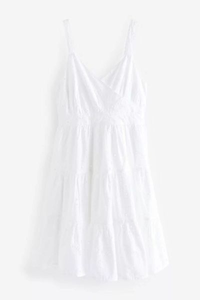 Next Sommerkleid Sommerliches Minikleid mit Lochstickerei (1-tlg) günstig online kaufen