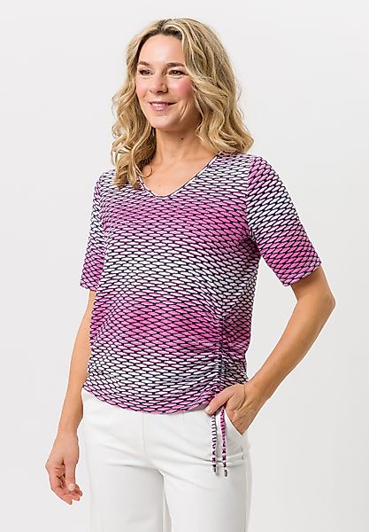 FRANK WALDER Kurzarmshirt mit seitlicher Raffung günstig online kaufen