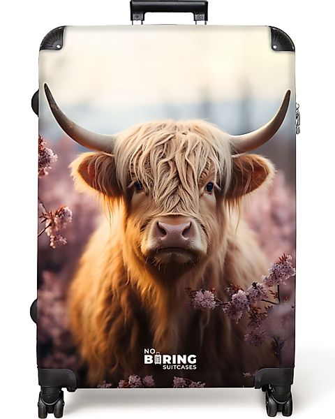 NoBoringSuitcases.com© Hartschalen-Trolley Schottischer Highlander mit rosa günstig online kaufen