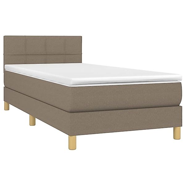 vidaXL Boxspringbett mit Matratze & LED Taupe 90x200 cm Stoff 3133689 günstig online kaufen