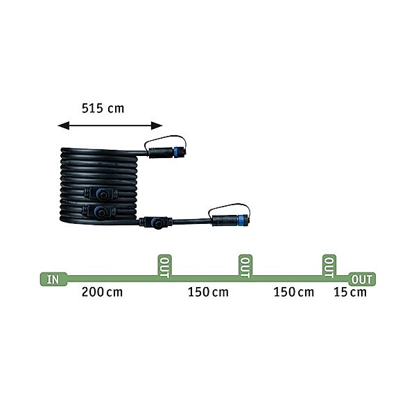 Paulmann Plug & Shine 94596 Kabel 5m, 1 in/4 aus günstig online kaufen