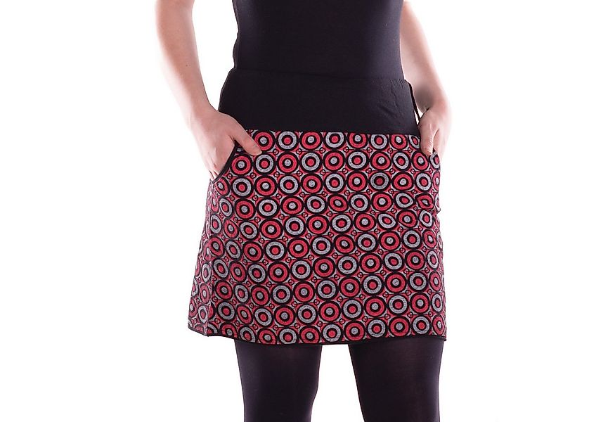 Vishes Minirock Damen Mini-Rock Baumwolle Kreise-Druck elastischer Bund mit günstig online kaufen