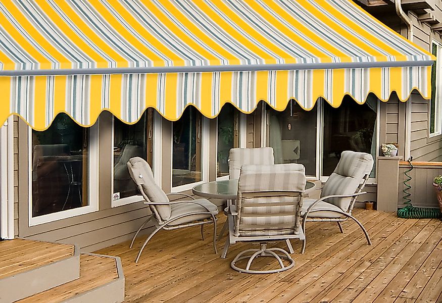 Wismar Gelenkarmmarkise B: 600 cm, in versch. Ausfällen und Dessins günstig online kaufen