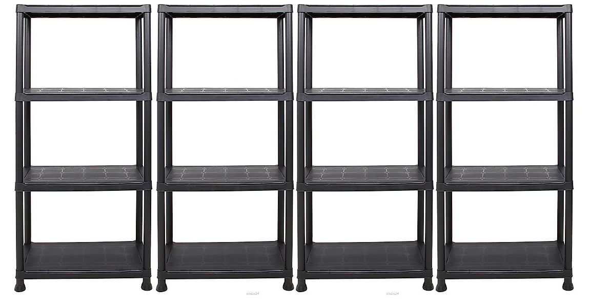 ONDIS24 Steckregal 4x Kunststoffregal, 60 x 30 x 131 (H) cm, 4 Böden, Schwe günstig online kaufen
