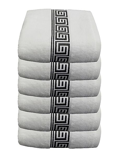 Julie Julsen Handtücher 6-Handtücher-WEIß-SCHWARZ-Handtuch 50 x günstig online kaufen
