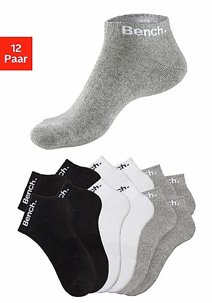Bench. Sportsocken Packung, 12 Stk. tlg. Tennis Kurzsocken mit Halbfußfrott günstig online kaufen