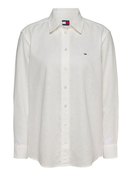 Tommy Jeans Hemdbluse TJW RLX LINEN SHIRT mit Logostickerei günstig online kaufen
