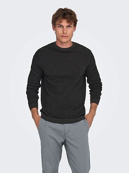 ONLY & SONS Rundhalspullover "ONSTAPA REG 12 STRUC LS CREW KNIT NOOS" günstig online kaufen