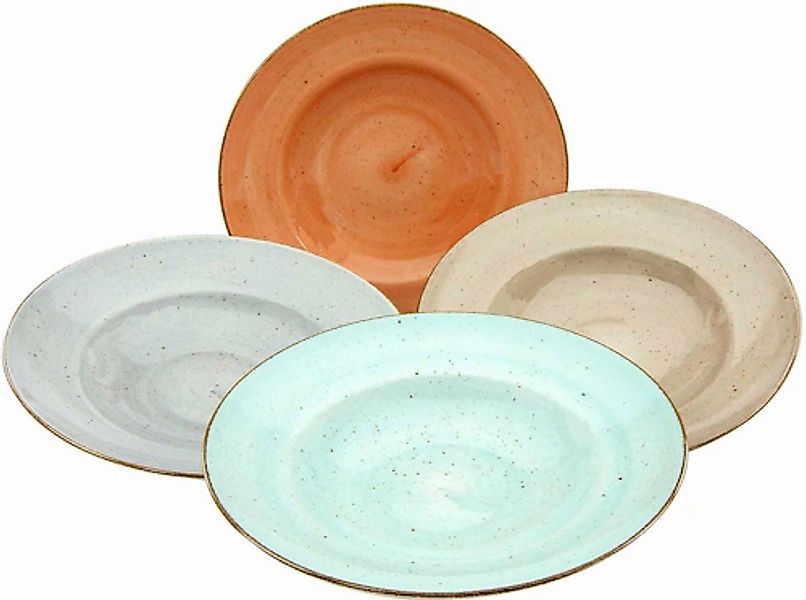 CreaTable Pastateller »Essteller VINTAGE NATURE« Teller Set für 4 Personen, günstig online kaufen