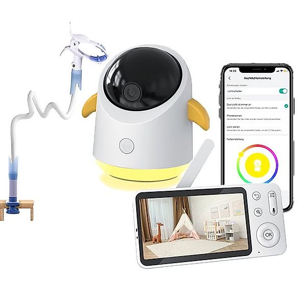 Boifun Babyphone Babyphone mit Kamera 2K/3MP 5 Zoll WLAN Video Babyfon mit günstig online kaufen