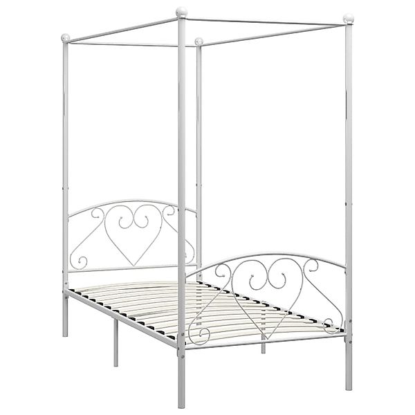 Himmelbett-gestell Weiß Metall 120 X 200 Cm günstig online kaufen