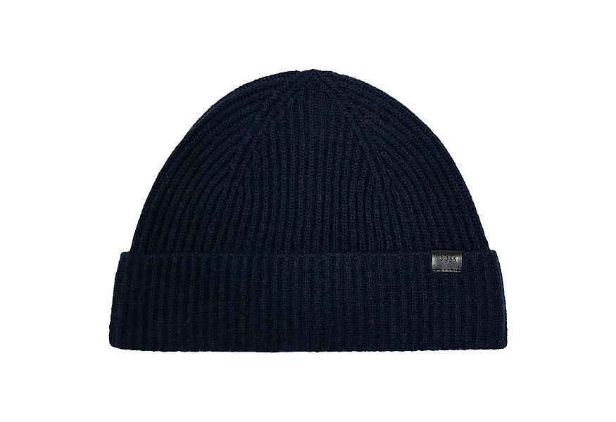 BOSS Strickmütze Filippo mit Markenpatch günstig online kaufen