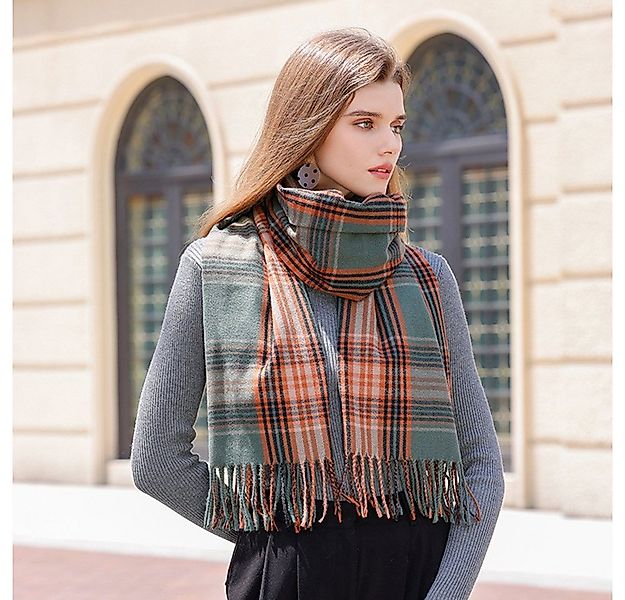 XDeer Wollschal Damen Schal,Winter Schal Poncho mit Fransen,kuschelweich Ka günstig online kaufen