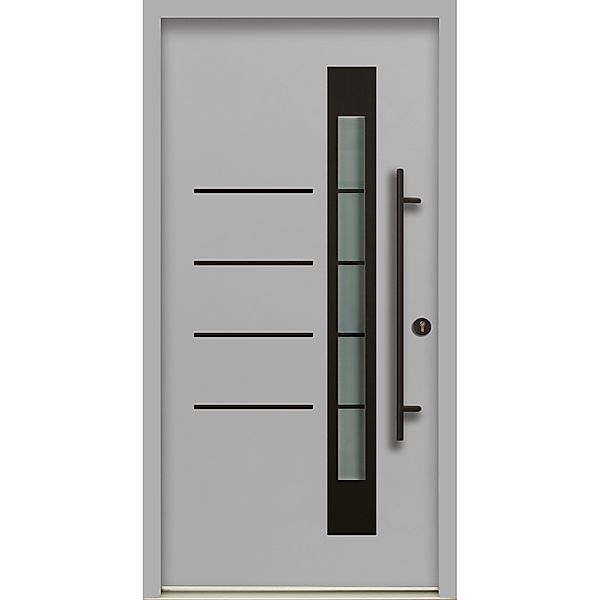 Splendoor Thermospace Haustür Berlin Prime 100x210 cm Grau-Schwarz R günstig online kaufen