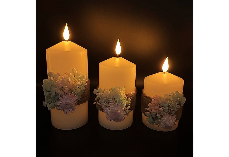 Online-Fuchs LED-Kerze - 3 LED Kerzen im Set aus Echtwachs mit 6-Stunden Ti günstig online kaufen