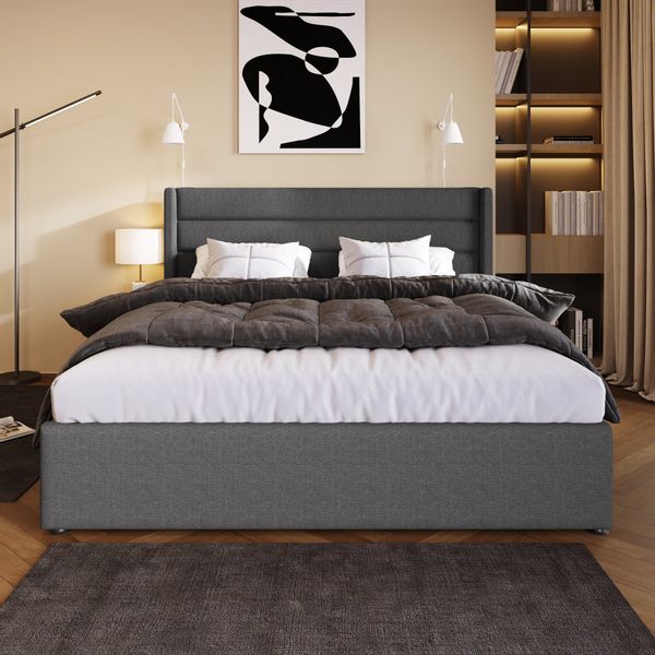 Odikalo Stauraumbett Polster Doppelbett 140/160/180 Lattenrost günstig online kaufen