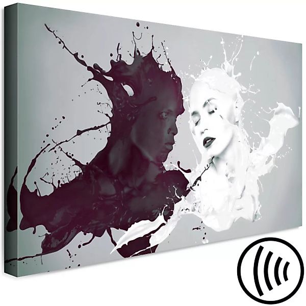 Wandbild Eine Frau und ein Mann - Liebes-Motiv in Schwarz-Weiß XXL günstig online kaufen