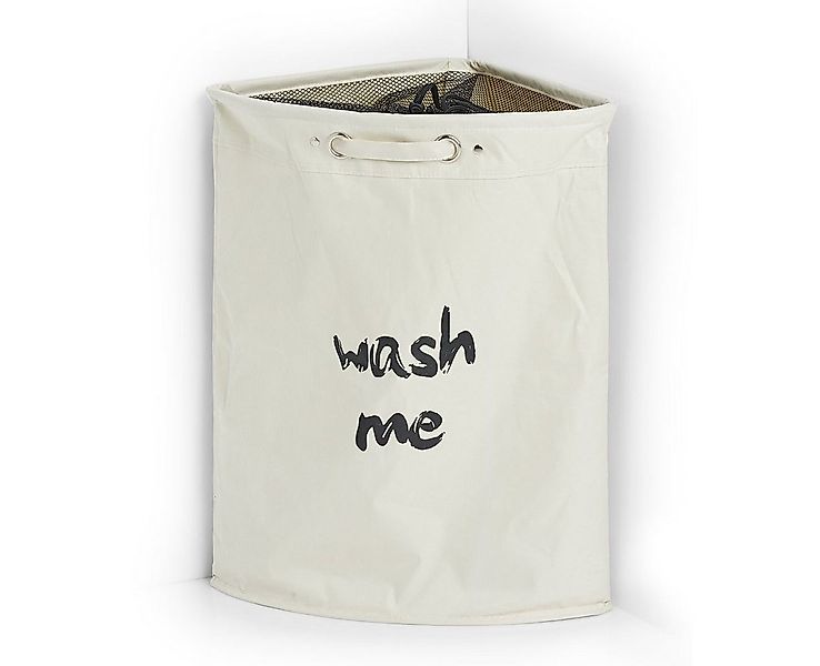 Zeller Present Wäschekorb Eck-Wäschesammler "Wash me, Polyester, beige günstig online kaufen
