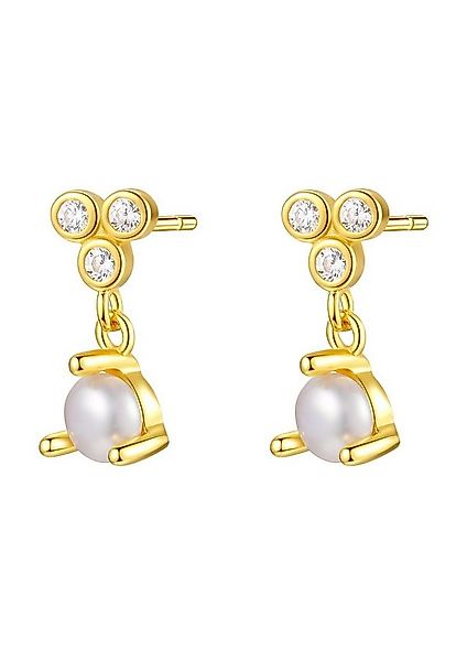 Hey Happiness Paar Ohrhänger 925 Silber Damen Ohrringe Perle hängend, 18K G günstig online kaufen