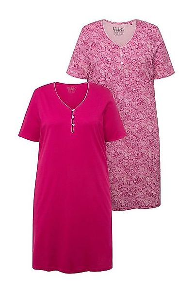 Ulla Popken Bigshirt Bigshirt 2er-Pack Zierkanten Halbarm günstig online kaufen