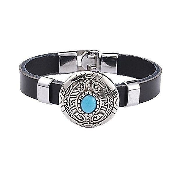 Westernlifestyle Lederarmband Armband mit türkisem Stein auf rundem Concho günstig online kaufen