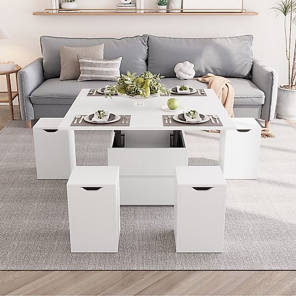 VOWNER Couchtisch Höhenverstellbarer, 4-in-1 Mehrzweckcouchtisch, 4 günstig online kaufen