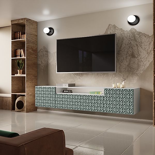 Beautysofa TV-Schrank Modernes RTV-Kabinett mit gefräster günstig online kaufen