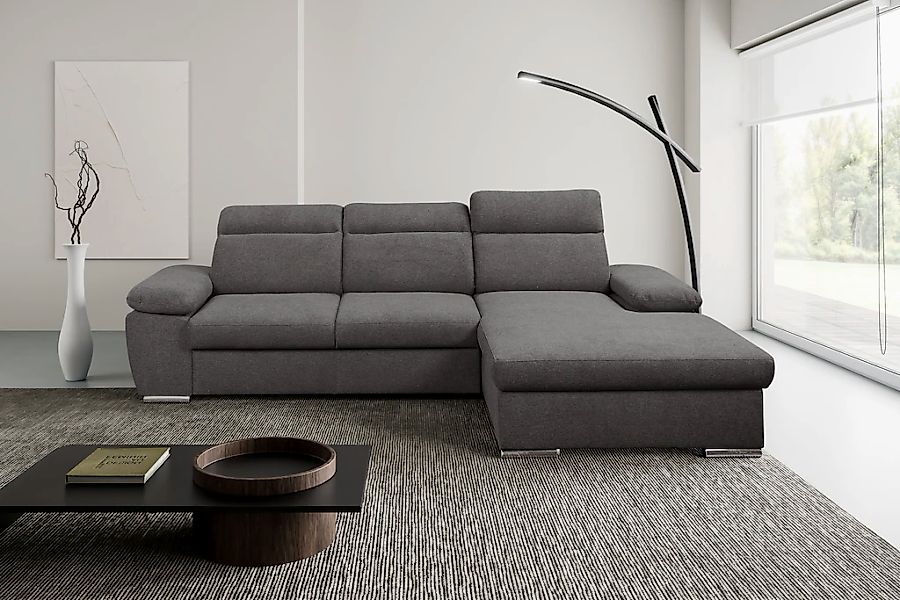 WERK2 Ecksofa "Palma modernes Schlafsofa mit Bettkasten, L-Form, B/T 282/18 günstig online kaufen