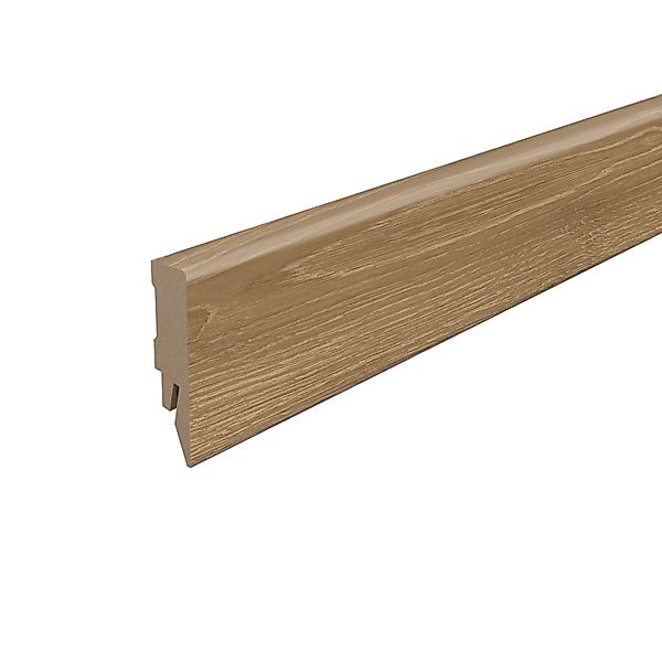 Egger Sockelleiste L718 Kubisch für Fußboden Newport 6 cm Eiche Braun günstig online kaufen