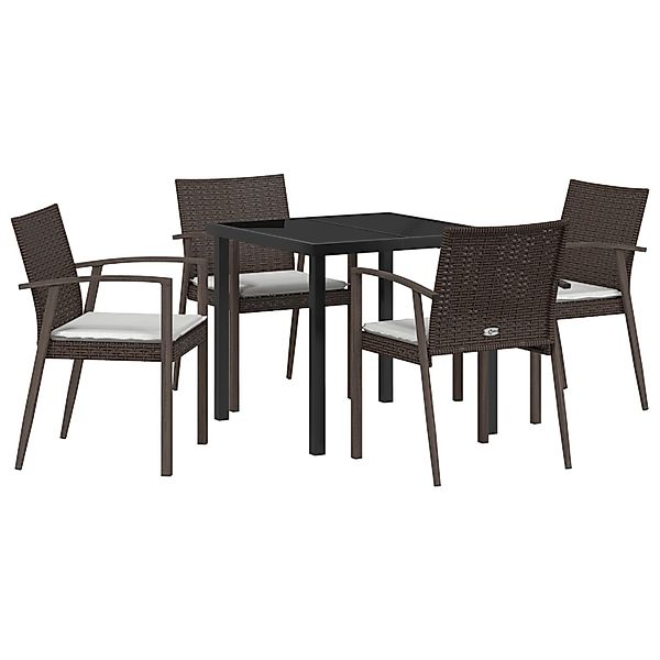 vidaXL Garten Essgruppe 5-Tlg Braun Poly Rattan 3379059 günstig online kaufen