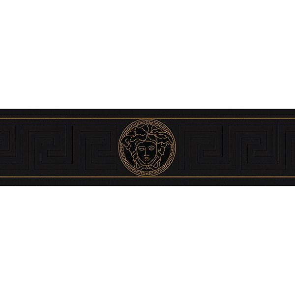 PROFHOME 935224-GU Exklusive Luxus Tapete Ornament glänzend Schwarz Gold 0, günstig online kaufen