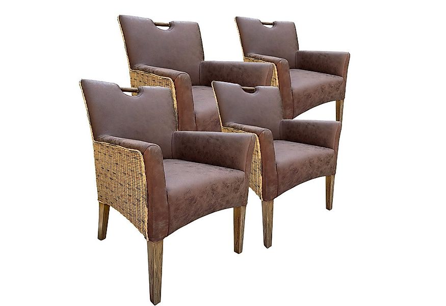 Amagohome Stuhl Esszimmer Stühle Polsterstuhl mit Armlehnen Rattanstuhl Dar günstig online kaufen