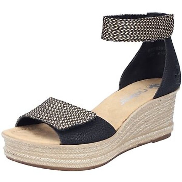 Rieker  Sandalen Sandaletten Sandalette Keilsohle Bast Klett 68793-00 günstig online kaufen