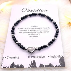 Steinfixx® Perlenarmband Obsidian Armband 4mm mit günstig online kaufen