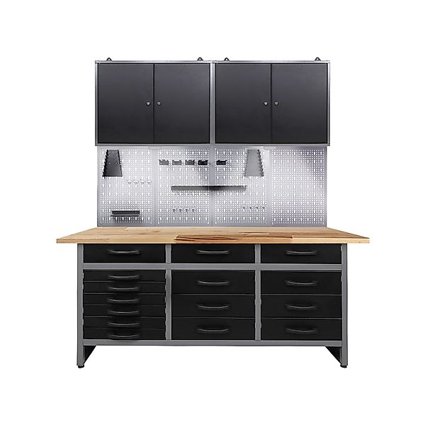 Ondis24 Werkstatt Set Konny 160 cm 2 Schränke LED Werkstatteinrichtung Werk günstig online kaufen