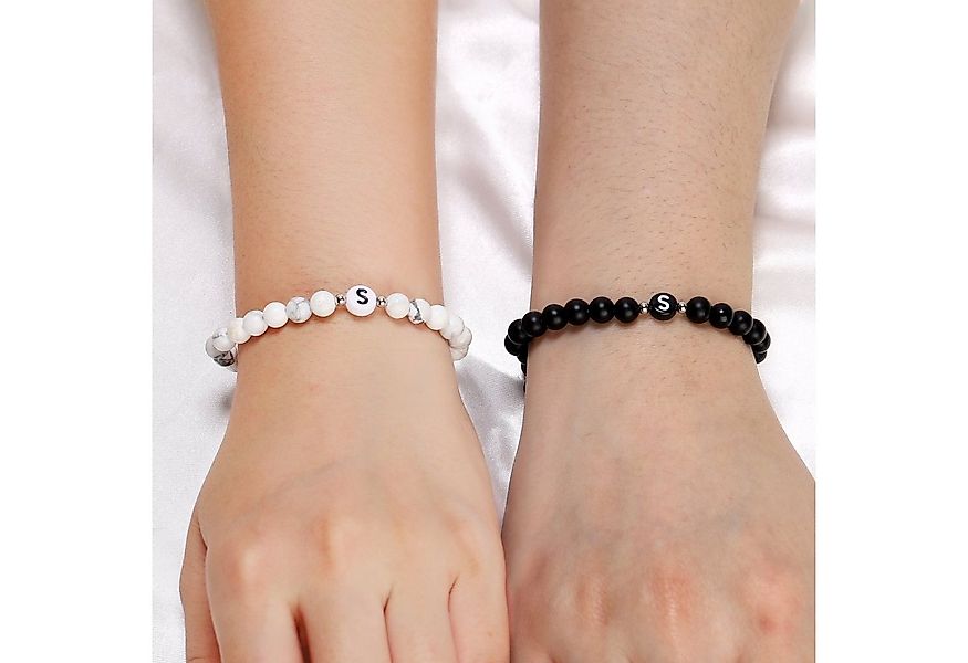 Kim Johanson Armband Initial, aus schwarzem Onyx mit Buchstaben-Perle, elas günstig online kaufen