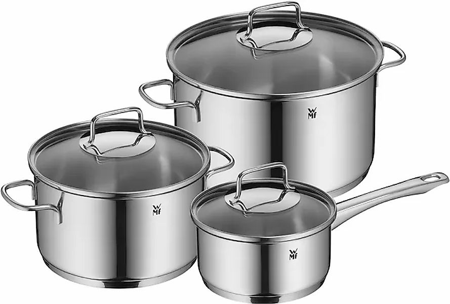 WMF Topf-Set »Astoria, Kochtopf Set Induktion mit Glasdeckel, breiter Schüt günstig online kaufen