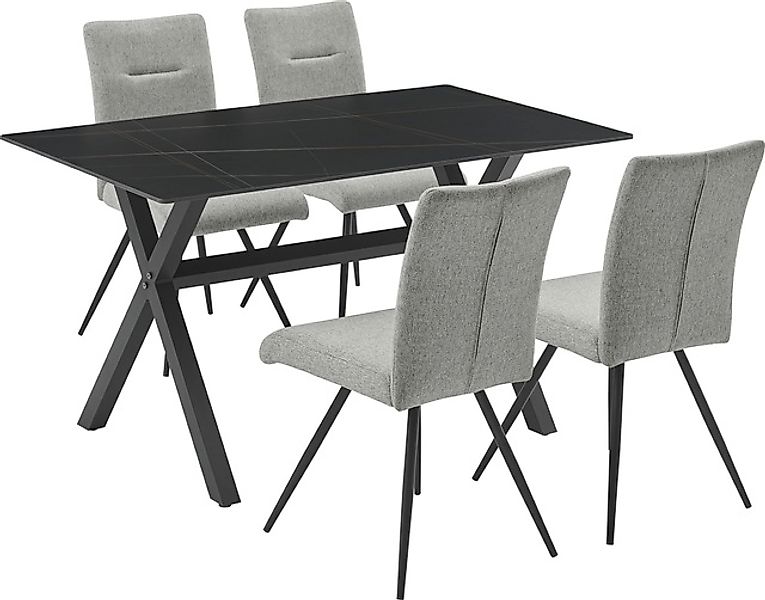 OTTO home Essgruppe »Arye« Set, 140 cm Esstisch + 4 Stühle, 5 Stk. tlg. Sam günstig online kaufen