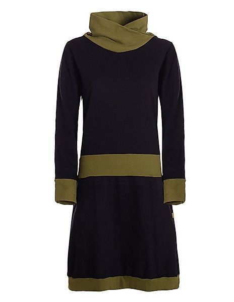Vishes Jerseykleid Damen Langarm A-Linie mit Kragen, zweifarbig, bequemes F günstig online kaufen
