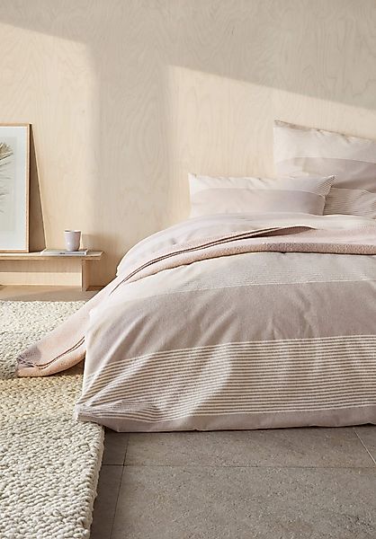 hessnatur Biber Bettwäsche-Set SEON aus Bio-Baumwolle - beige - Größe 135x2 günstig online kaufen