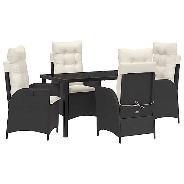 vidaXL Garten Essgruppe 5-Tlg Schwarz Poly Rattan 3380479 günstig online kaufen