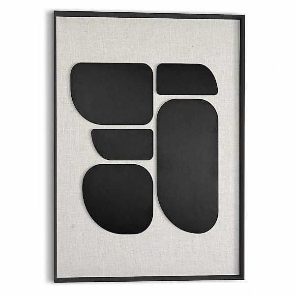 Reinders Wandbild "Organic Blocks schwarz", Wohnzimmer - Schwarz-Weiß - MDF günstig online kaufen