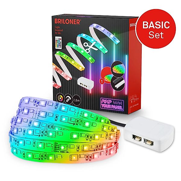 Briloner LED Band Pimp your Panel Starter-Set Fernbedienung Dimmbar RGB+W 2 günstig online kaufen