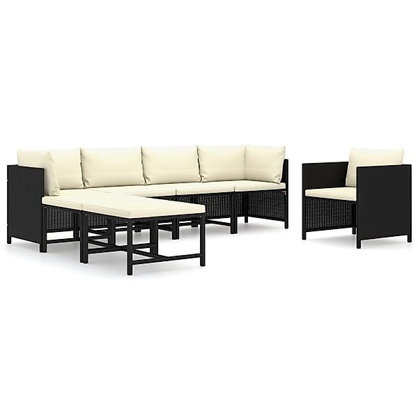 vidaXL Gartenlounge-Set 7-tlg. Garten-Lounge-Set mit Kissen günstig online kaufen
