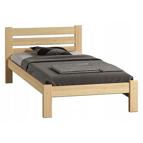 Home Collective Holzbett Einzelbett Massivholz Bett mit Massive Bettbeine & günstig online kaufen