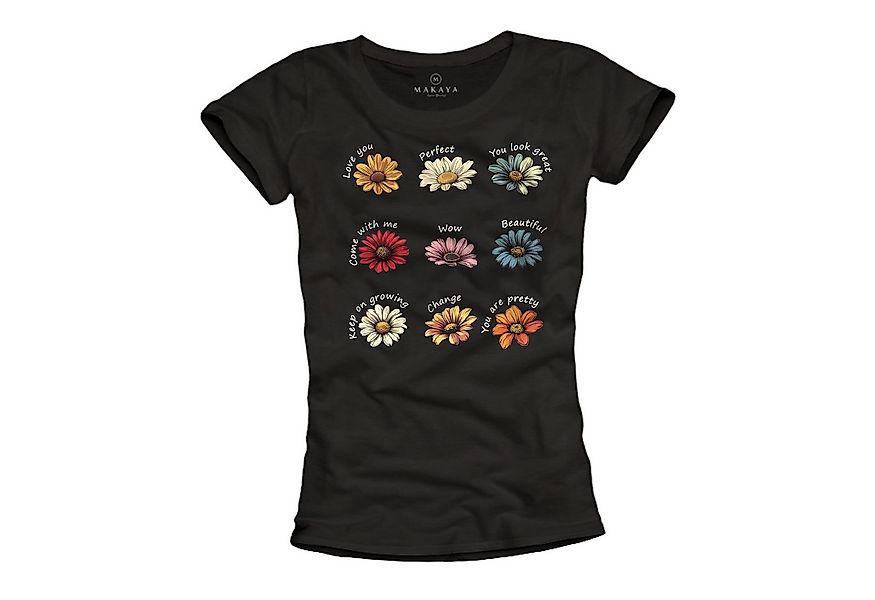 MAKAYA Print-Shirt MAKAYA Print-Shirt Damen Blumen Oberteil Blumenmuster Bl günstig online kaufen