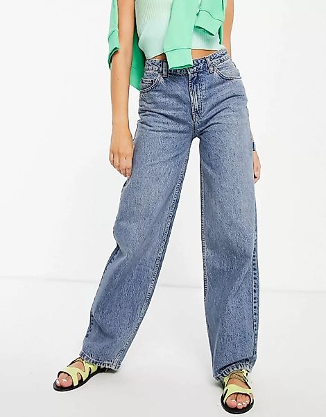 ASOS DESIGN – Oversize-Skater-Jeans aus Bio-Baumwollmix mit Grünstich und m günstig online kaufen