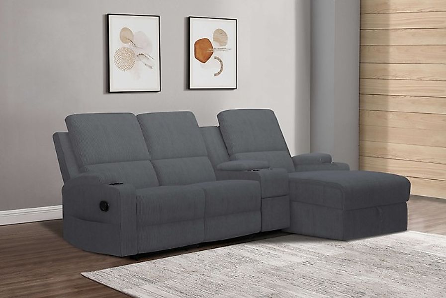 Home affaire Ecksofa »NAPORI Multimediasofa, 3er Kinosessel XXL, L-Form, Co günstig online kaufen