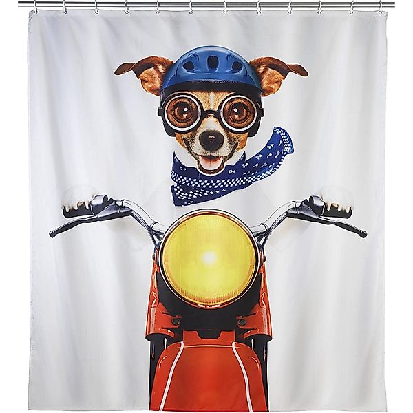WENKO Duschvorhang Wannenvorhang Badewannenvorhang Biker Dog günstig online kaufen